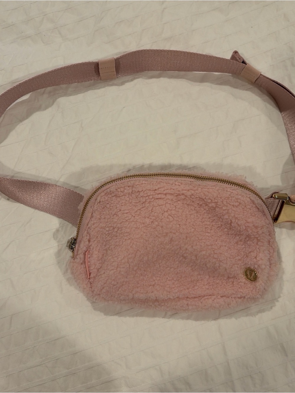 lululemon athletica Blush Pink Sherpa Crossbody Belt Bag